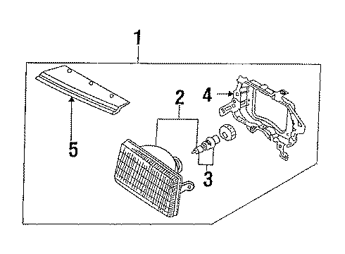 1985 Nissan Sentra Bulbs Passenger Side Headlight Assembly Diagram for 26010-40A10