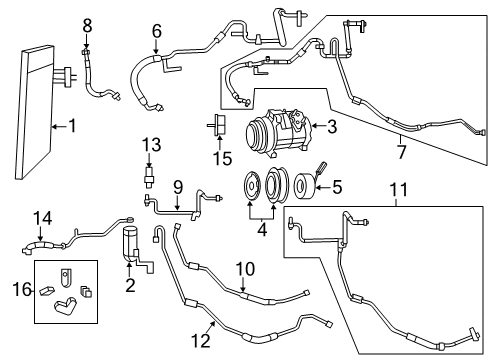 2011 Chrysler Town & Country A/C Condenser, Compressor & Lines Line-A/C Liquid Diagram for 68029279AA
