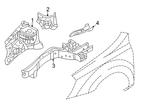 2014 Kia Sedona Structural Components & Rails Insulator Assembly-Strut, LH Diagram for 84151-4D000