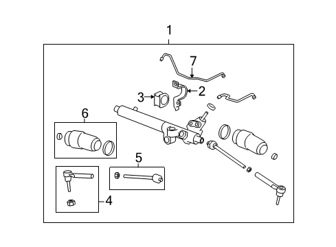 2010 Hummer H3 Steering Column Assembly, Housing & Components, Steering Gear & Linkage, Steering Wheel & Trim Outer Tie Rod Diagram for 15907712