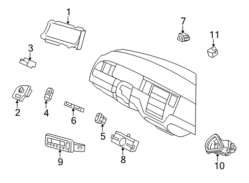 2008 Lincoln Town Car Automatic Temperature Controls Cluster Assembly Diagram for 8W1Z-10849-A