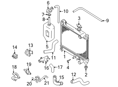 1999 Chevrolet Tracker Radiator & Components Radiator Outlet Pipe (On Esn) Diagram for 30023255