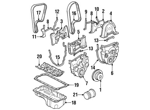 1994 Honda Prelude Filters Rubber A, Timing Belt Back Seal Diagram for 11831-PT0-000