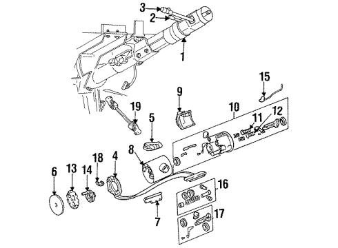 1995 Dodge Viper Steering Column & Wheel, Steering Gear & Linkage, Housing & Components, Shaft & Internal Components, Shroud, Switches & Levers Boot-Steering Gear Diagram for 52037502