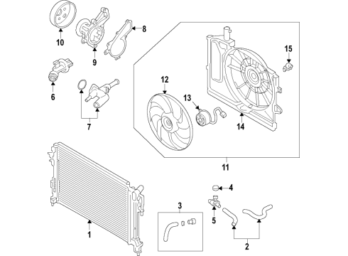 2019 Hyundai Kona Cooling System, Radiator, Water Pump, Cooling Fan Filler Neck Assembly-Radiator Diagram for 25329-J9200