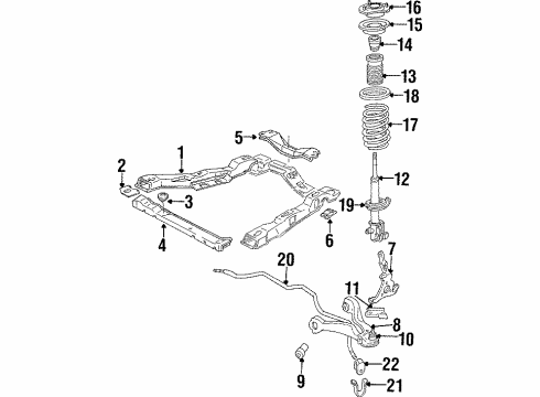 1985 Buick Century Front Suspension Components, Lower Control Arm, Stabilizer Bar Front Spring Diagram for 14073614