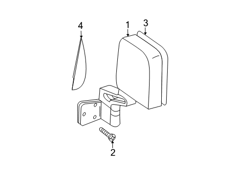 2016 Jeep Wrangler Outside Mirrors Mirror-Outside Rearview Diagram for 68249847AD