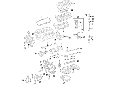2005 Chrysler Crossfire Engine Parts, Mounts, Cylinder Head & Valves, Camshaft & Timing, Oil Pan, Oil Pump, Balance Shafts, Crankshaft & Bearings, Pistons, Rings & Bearings DAMPER-CRANKSHAFT Diagram for 5166765AA