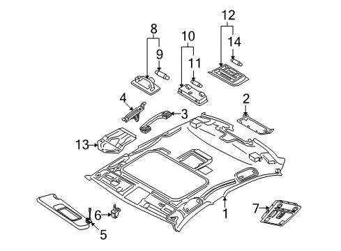 2009 BMW 335i Interior Trim - Roof Interior Light, Rear Diagram for 61319201629