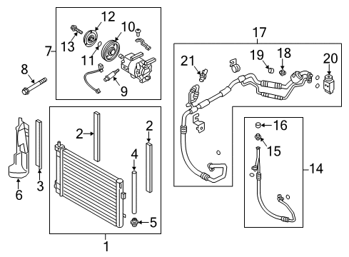 2013 Hyundai Elantra GT Air Conditioner Condenser Assembly-Cooler Diagram for 976063X000