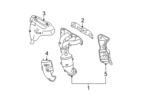 2013 Nissan Rogue Exhaust Manifold Exhaust Manifold With Catalytic Converter Passenger Side Diagram for 14002-CZ30E