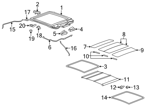 2007 Saturn Aura Sunroof Motor Diagram for 22714598