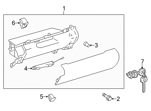 2013 Toyota Camry Glove Box Glove Box Assembly Diagram for 55303-06390-A0