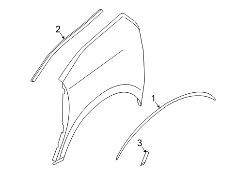 2021 BMW i3s Exterior Trim - Quarter Panel Waistline Cover, Rear Left Diagram for 51357277055