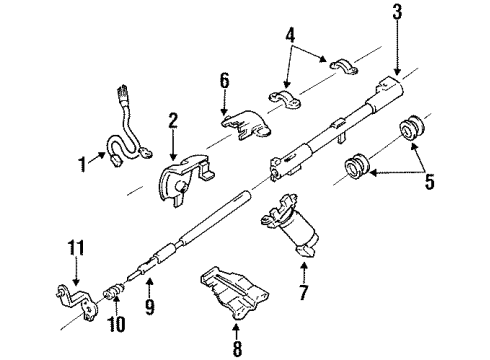 1998 Mercury Villager Gear Shift Control - AT Gear Shift Assembly Diagram for F7XY7210AA