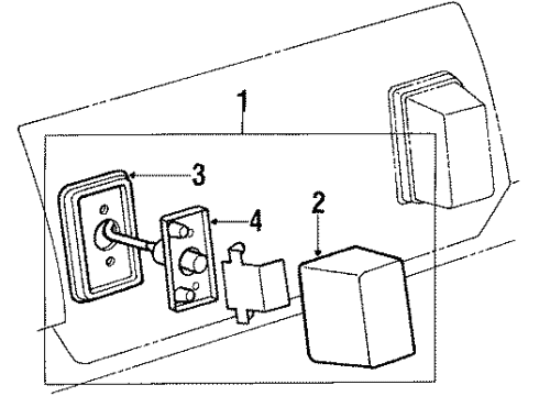 1989 Toyota Camry License Lamps Lens Diagram for 81271-10141