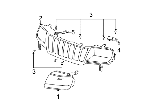 2000 Jeep Grand Cherokee Headlamps Wiring-HEADLAMP Diagram for 5012604AA