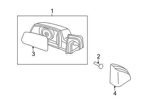 2008 Kia Rio5 Outside Mirrors Outside Rear View Mirror & Holder Assembly, Left Diagram for 876111G000