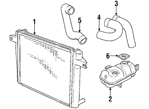 1987 BMW M6 Radiator & Components Radiator Hose Diagram for 11531306832