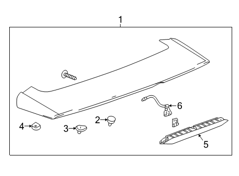 2022 Chevrolet Equinox Rear Spoiler Spoiler Asm-Rear End *Service Primer Diagram for 84288093