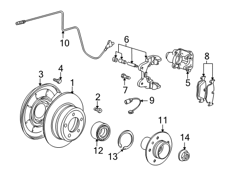 2002 BMW Z8 Rear Brakes Calliper Carrier Diagram for 34216750697