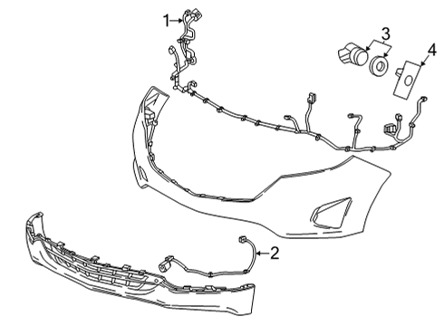 2022 GMC Terrain Bumper & Components - Front Harness Diagram for 84758842