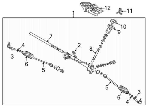 2022 Hyundai Elantra Steering Gear & Linkage Gear Assembly-Steering Diagram for 56500-AA000