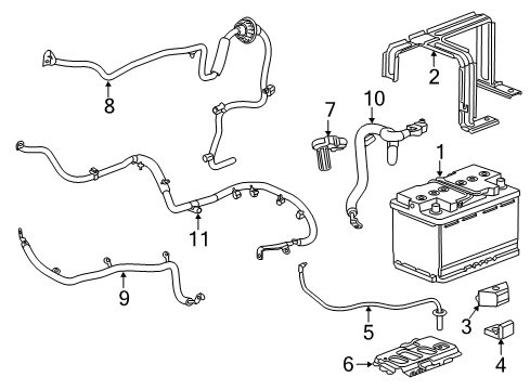 2016 Chevrolet Camaro Battery Battery Cable Diagram for 23403247