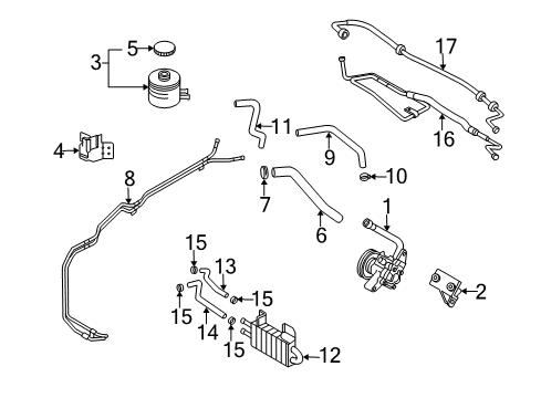 2005 Kia Sedona P/S Pump & Hoses, Steering Gear & Linkage Hose-Return, NO1 Diagram for 0K52Y32471