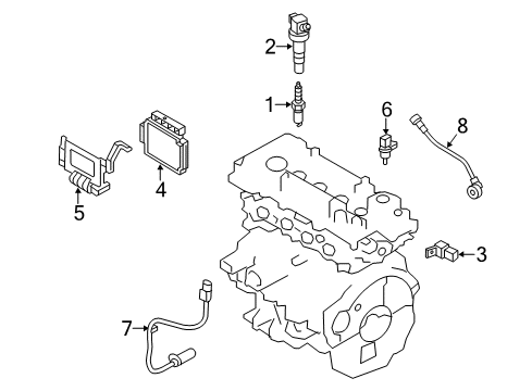 2014 Hyundai Elantra GT Powertrain Control Engine Control Module Unit Diagram for 39105-2EGB3