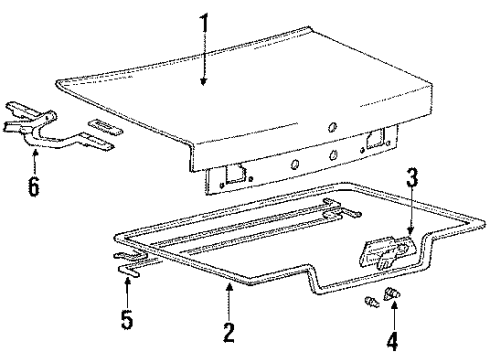 1989 Hyundai Sonata Trunk Lid Hinge Assembly-Trunk Lid, RH Diagram for 79220-33001