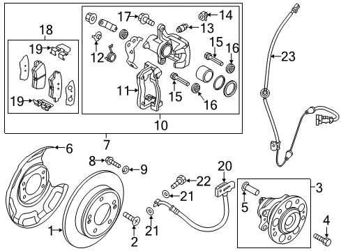 2014 Kia Soul Rear Brakes Brake Assembly-Rear Wheel Diagram for 58210B2200