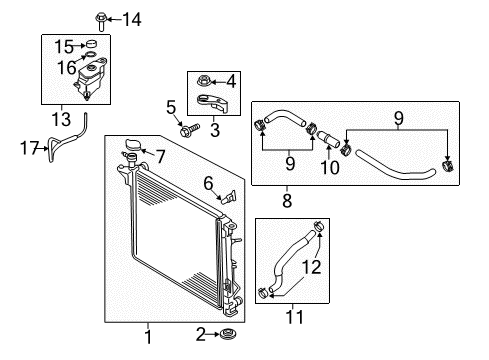 2016 Kia Sorento Radiator & Components Bracket Assembly-Radiator Diagram for 25333C5500