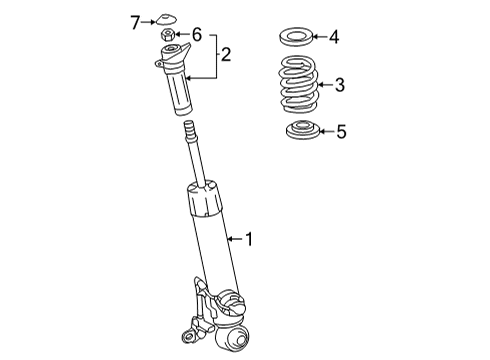 2022 Lexus NX350 Shocks & Components - Rear ABSORBER ASSY, SHOCK Diagram for 48540-79015