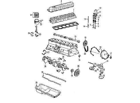 2002 Jeep Grand Cherokee Engine Parts, Mounts, Cylinder Head & Valves, Camshaft & Timing, Oil Pan, Oil Pump, Crankshaft & Bearings, Pistons, Rings & Bearings Rocker Arms Diagram for J3242393