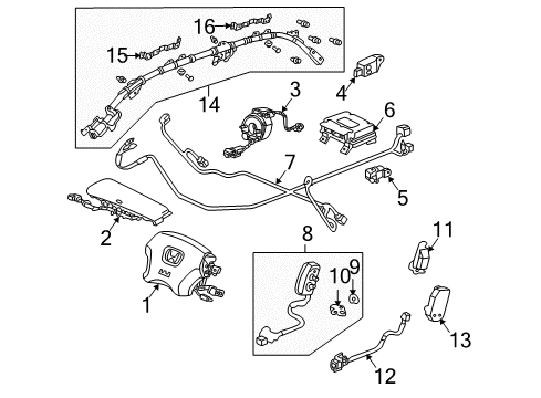 2005 Honda Accord Air Bag Components Sensor Assy., Side Impact (Siemens) Diagram for 77970-SDR-B11