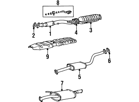 2000 Hyundai Elantra Exhaust Components Front Exhaust Pipe Diagram for 28610-29991