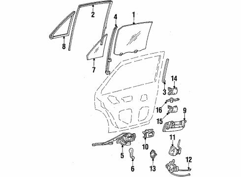 1986 Honda Accord Door & Components Hinge, Left Rear Door (Upper) Diagram for 67950-SE3-003ZZ