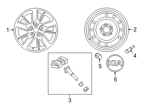 2016 Kia Optima Wheels, Center Cap Wheel Assembly-Aluminum Diagram for 52910D5130