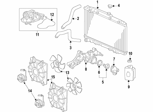 2014 Acura TSX Cooling System, Radiator, Water Pump, Cooling Fan Motor, Cooling Fan (Denso) Diagram for 38616-R74-003