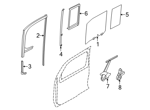 2011 Nissan Cube Rear Door Glass Run Rubber-Rear Door Lower Front, RH Diagram for 82384-1FA0A