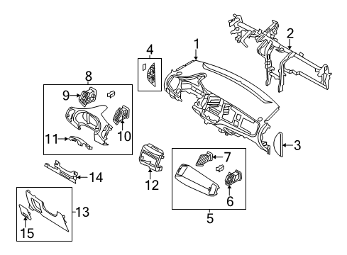 2016 Kia Sportage Instrument Panel Grille Assembly-Air Extractor Diagram for 974103W000