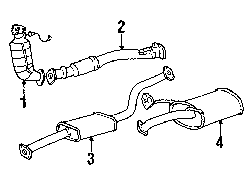 1999 Hyundai Tiburon Exhaust Components Front Exhaust Pipe Diagram for 28610-29754