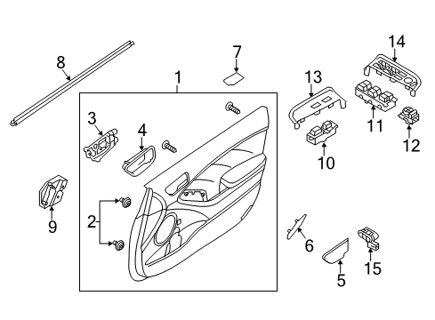 2017 Kia Forte Interior Trim - Front Door Door Inside Handle Assembly, Right Diagram for 82620A7000ASB