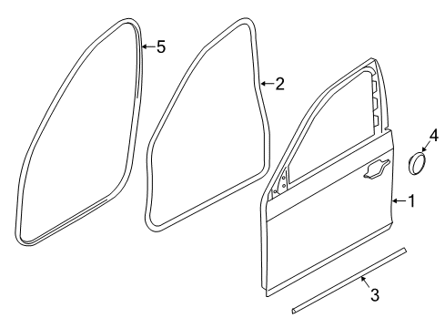 2016 BMW 535i xDrive Front Door Door Front Left Diagram for 41007206107