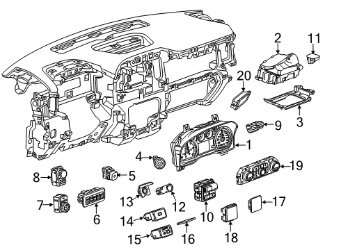 2020 Chevrolet Silverado 1500 Automatic Temperature Controls Dash Control Unit Diagram for 84542734