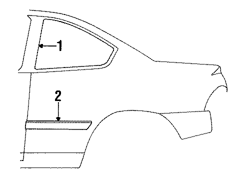 1995 Dodge Neon Exterior Trim - Quarter Panel Molding-Quarter Panel Diagram for 5012389AA