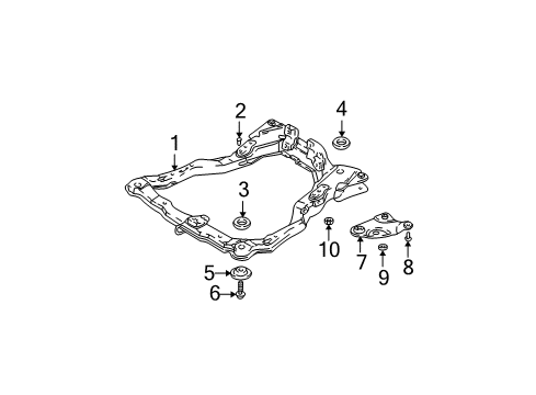 2006 Hyundai Tiburon Suspension Mounting - Front Bolt Diagram for 62484-2D001