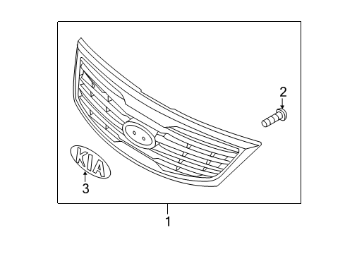 2012 Kia Sportage Grille & Components Radiator Grille Assembly Diagram for 863503W000