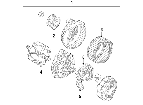 2008 Hyundai Entourage Alternator Rotor Assembly Diagram for 373403C170